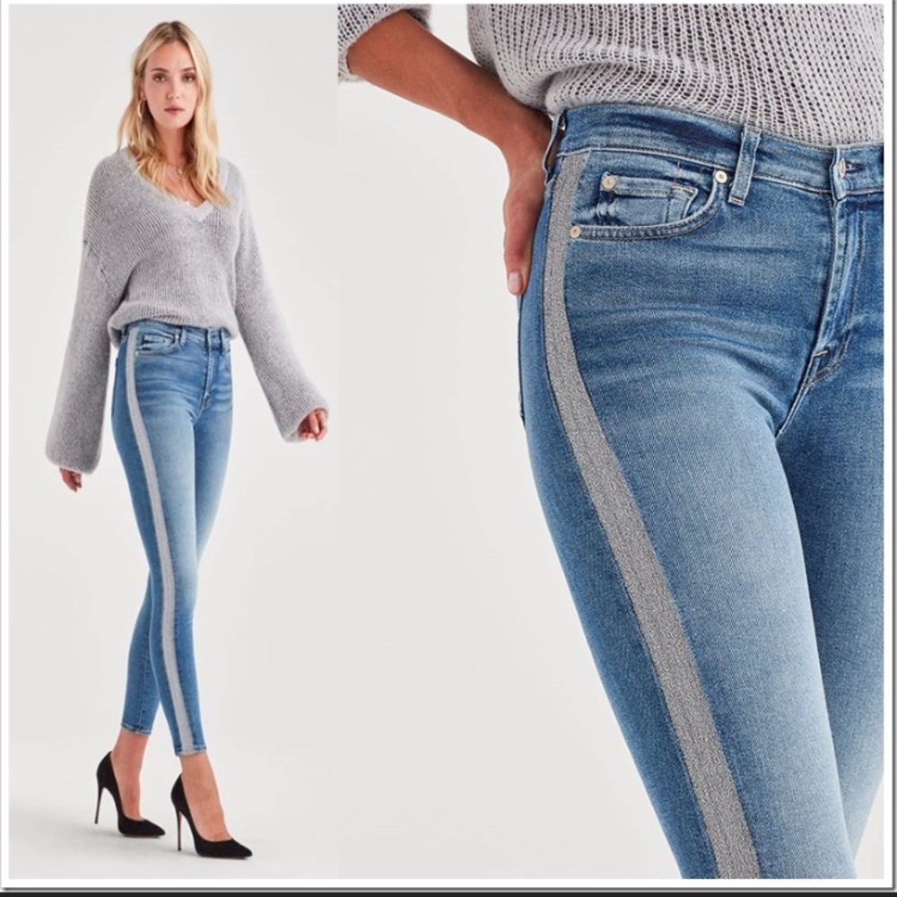 7 For All Mankind The High Waist Ankle Skinny, Size 26